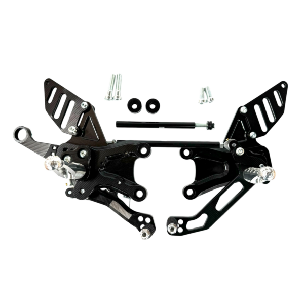 PEDANE ARRETRATE REARSETS FLYHAMMER RSV4 TUONO V4 17-24 ANODIZZATE NERE BLACK