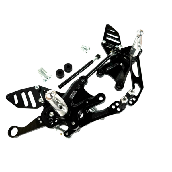 PEDANE ARRETRATE REARSETS FLYHAMMER RSV4 TUONO V4 17-24 ANODIZZATE NERE BLACK