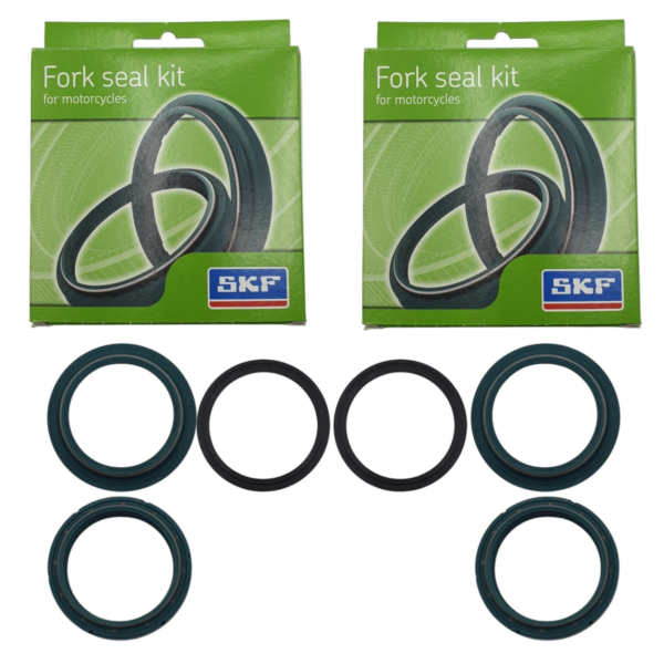 PAIR OF SKF GREEN HIGH-SLIDE OIL SEALS AND DUST SEALS FOR SACHS FORKS